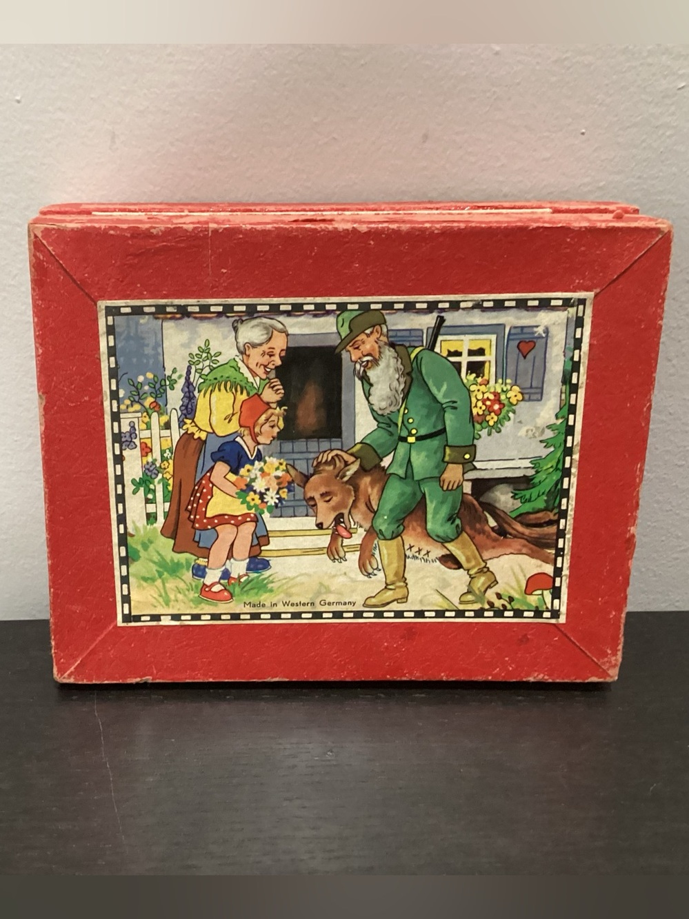 Vtg. Made in West Germany German Fairy Tale Wooden Block Puzzle Set. 1940